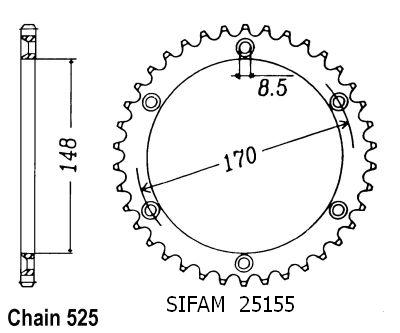 Suzuki Steel Crown - 525 - 47 Denti - simile JTR1821 - Made in Germania