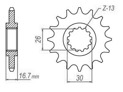 Gable leggero - 525 - 14 denti - Made in Germania