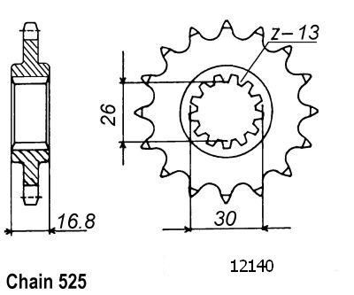 Honda Gable - 525 - 16 denti - simile JTF1370 - Made in Germania