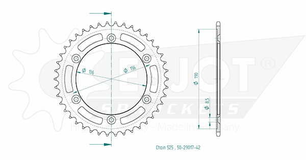 Suzuki Steel Crown - 525 - 42 denti - Made in Germania