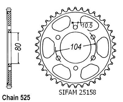 Kawasaki Steel Crown - 525 - 41 Denti - simile JTR1489 - Made in Germania