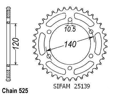 Suzuki Steel Crown - 525 - 45 denti - simile JTR498 - Made in Germania