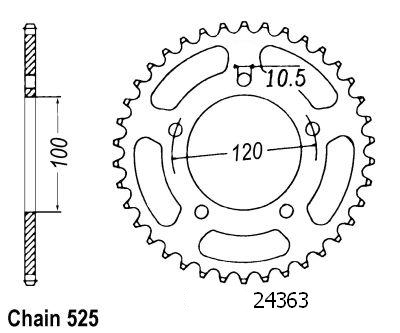 Aprilia Steel Crown - 525 - 40 Dent - simile JTR702 - Made in Germania