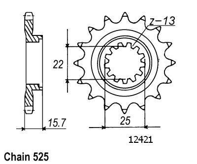 Kawasaki Gable - 525 - 15 denti - simile JTF1535 - Made in Germania
