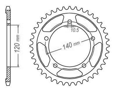 Suzuki -Triumph Steel Crown - 525 - 43 Denti - simile JTR1792 - Made in Germania