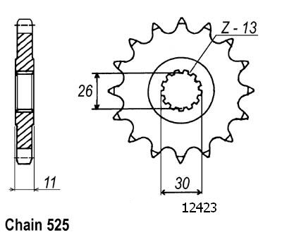 Yamaha Gable - 525 - 16 denti - simile JTF1591 - Made in Germania