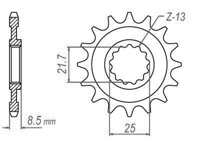Kawasaki Gable - 525 - 15 denti - simile JTF1537 - Made in Germania