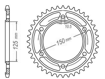 KTM Steel Crown - 525 - 42 Denti - simile JTR899 - Made in Germania