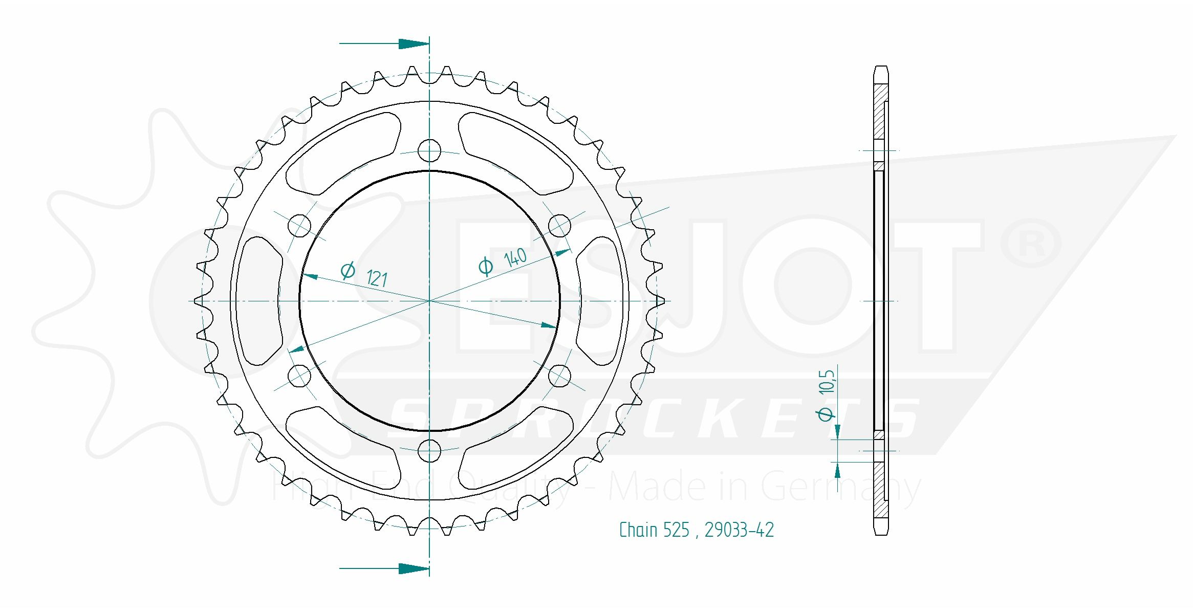 Moto Morini Motorcycle Greath - 525 - 42 denti - Made in Germania
