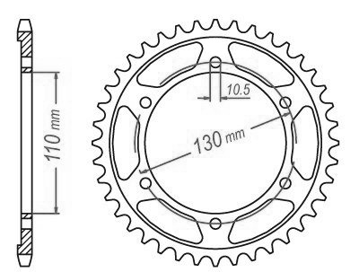 Suzuki -yamaha in acciaio corona - 525 - 45 denti - simile JTR1876 - Made in Germania