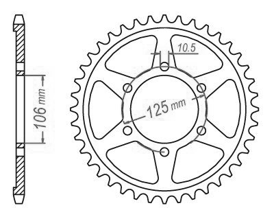 Triumph Steel Crown - 525 - 47 Denti - simile JTR2014 - Made in Germania