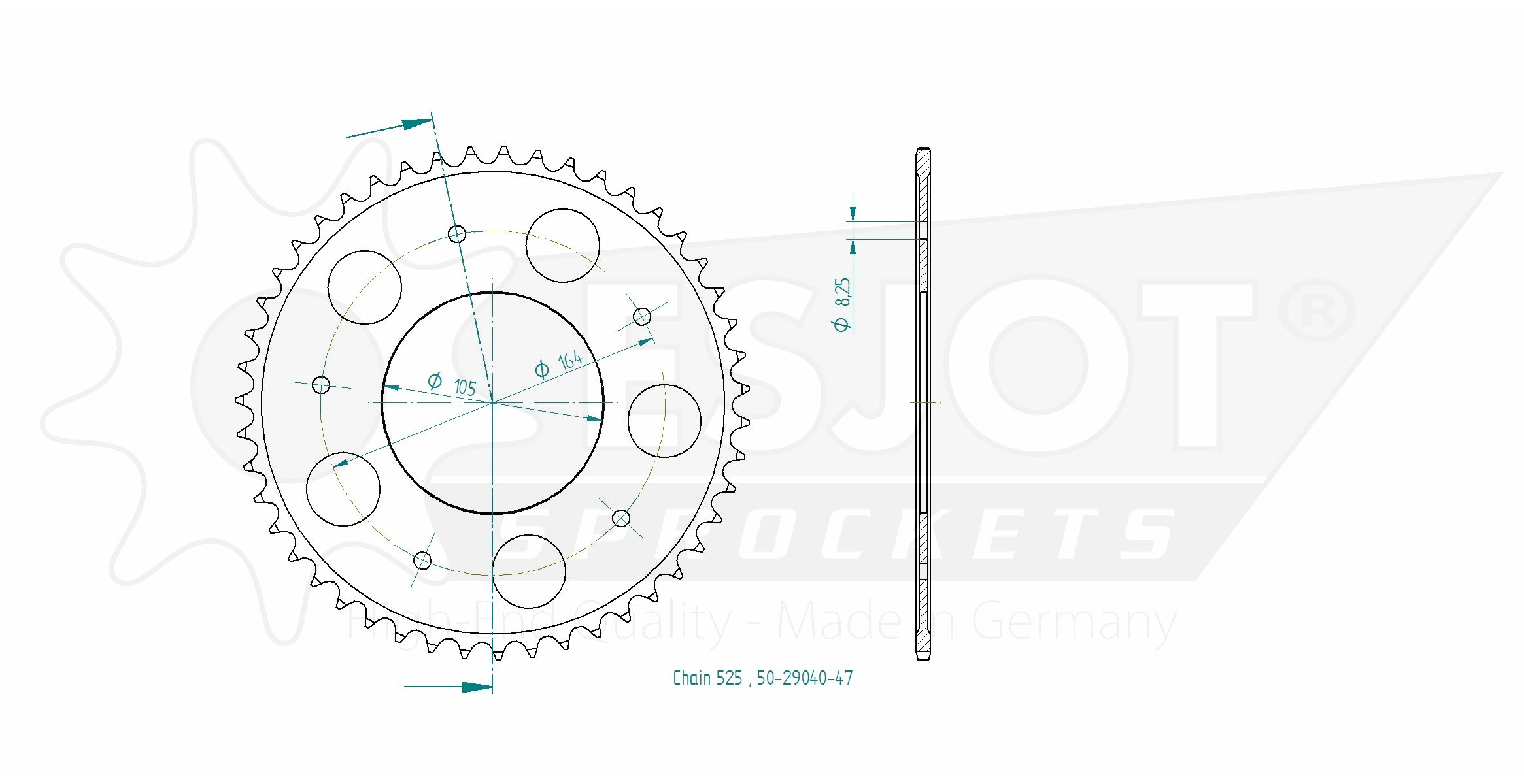 Ghilera Steel Greath - 525 - 47 denti - Made in Germania