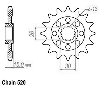 BMW Gable leggero - 525 - 16 denti - Made in Germania