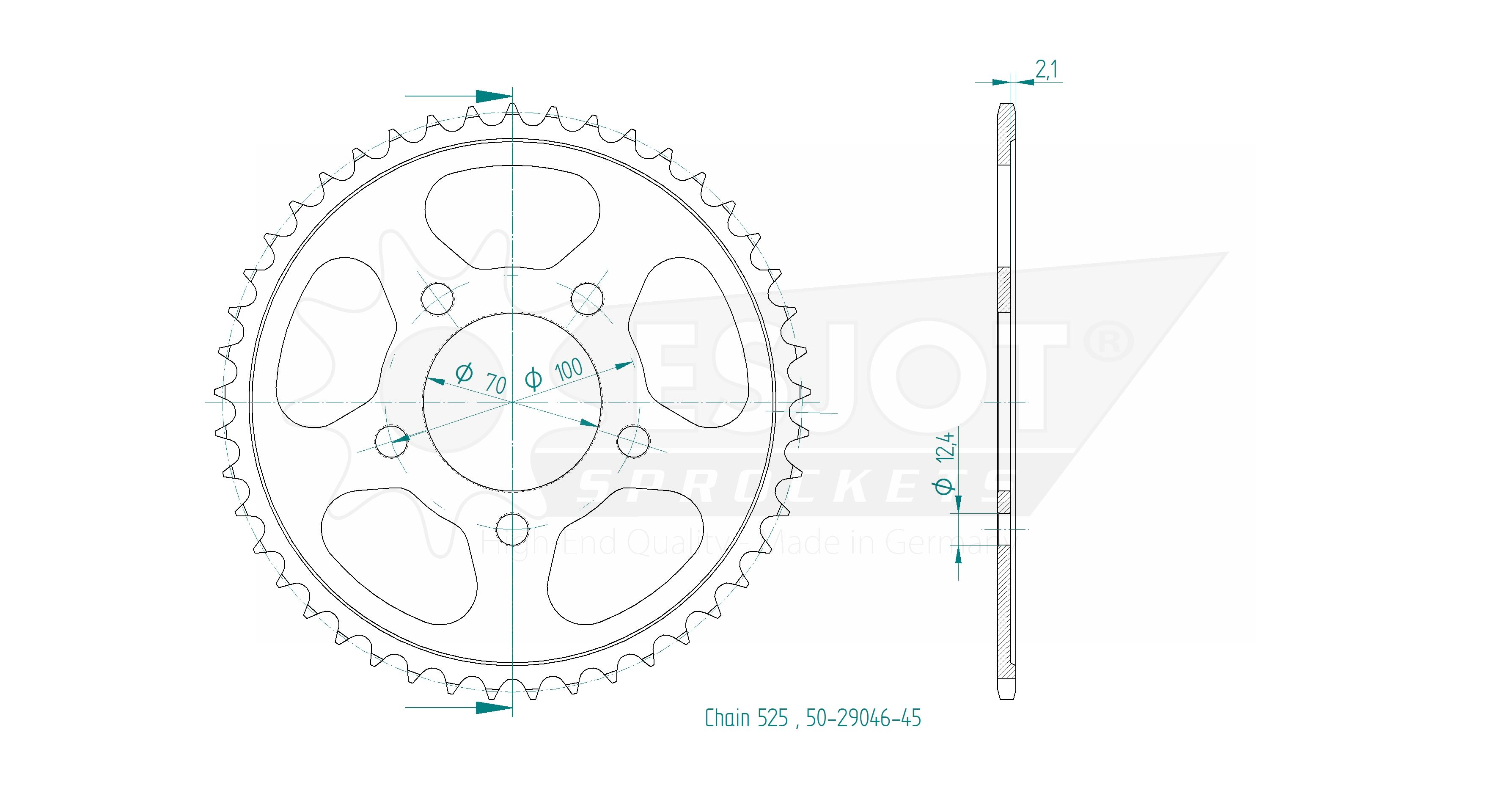 BMW Steel Crown - 525 - 45 denti - Made in Germania