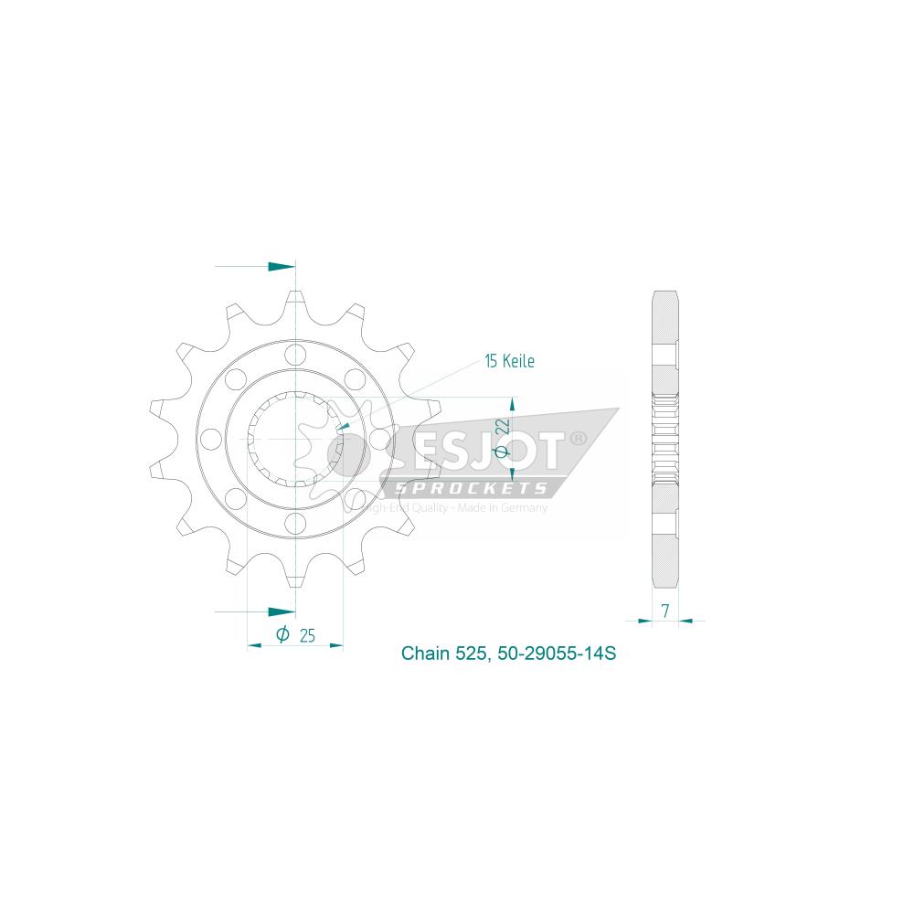 Pignone Esjot Lightweight 525 - 14 denti