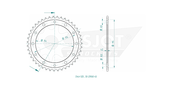 Crown Esjot - Non in 525 - 43 denti
