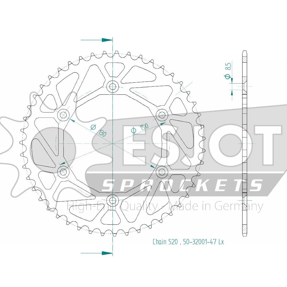 Steel Crown tt UltraLight Honda -yamaha - 520 - 47 denti - Made in Germania