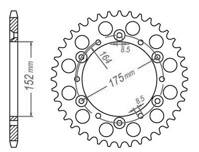 Steel Crown tt Yamaha - 520 - 49 Denti - simile JTR853 - Made in Germania
