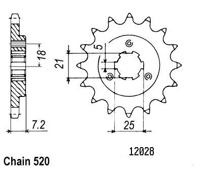 Pignone tt Suzuki - 520 - 16 denti - simile JTF437 - Made in Germania