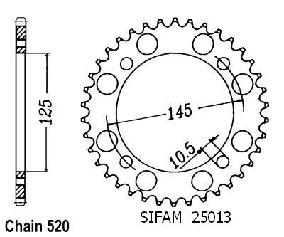 Steel Crown tt Yamaha - 520 - 40 denti - Made in Germania