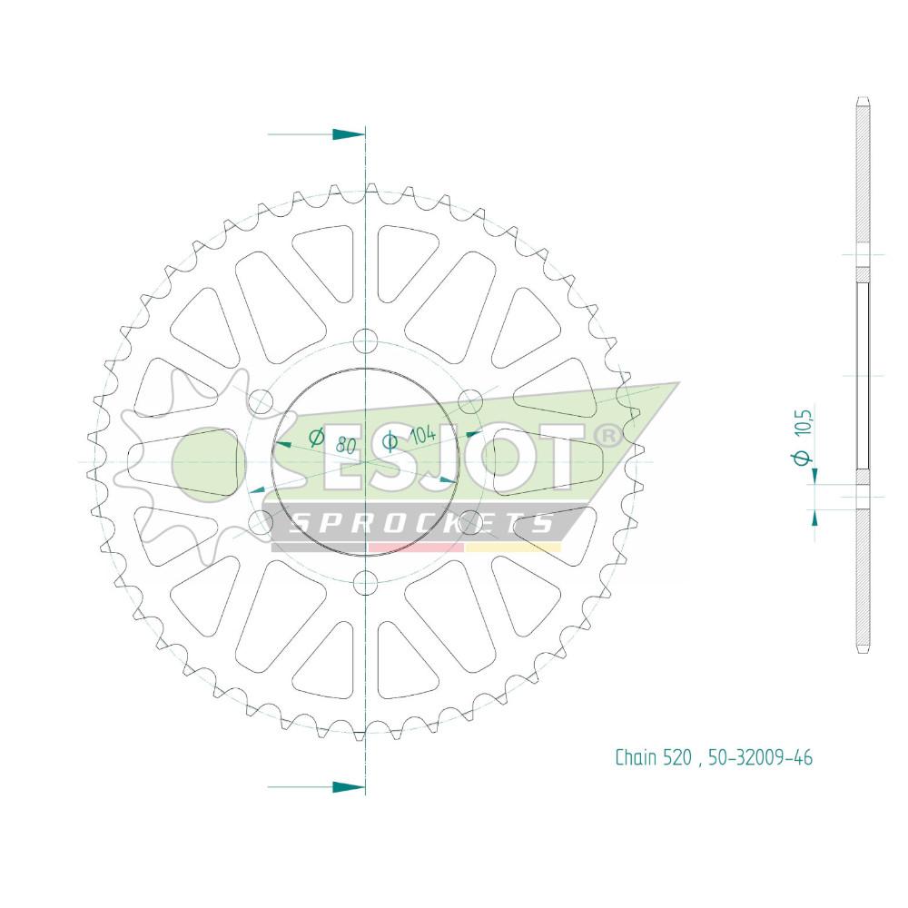 Kawasaki Steel Crown - 520 - 43 Denti - simile JTR1478 - Made in Germania