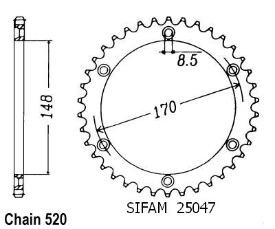 Steel Crown tt Suzuki - 520 - 48 denti - Made in Germania