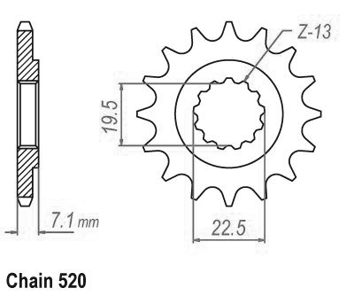 Pignone tt Suzuki - 520 - 14 denti - simile JTF434 - Made in Germania