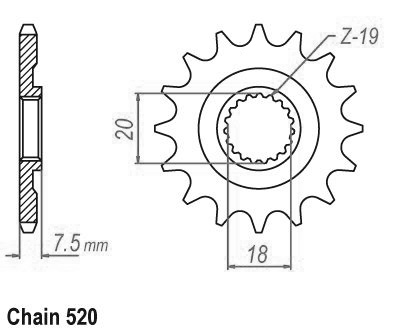Pignone TT Honda leggero - 520 - 12 denti - simile JTF326 - Made in Germania