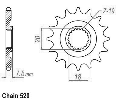 Pignone TT Honda leggero - 520 - 13 denti - simile JTF326 - Made in Germania