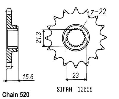 TT Yamaha Gable - 520 - 14 denti - Made in Germania