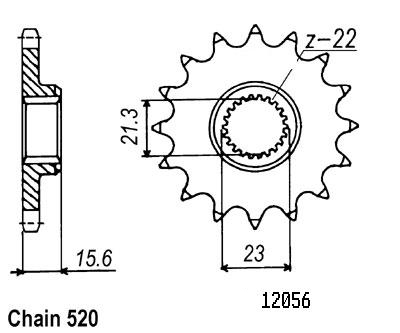 Pignone tt Yamaha - 520 - 15 denti - simile JTF577 - Made in Germania