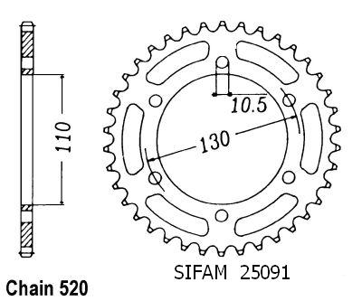 Kawasaki -m -z -yamaha in acciaio corona - 520 - 44 denti - simile JTR486 - Made in Germania