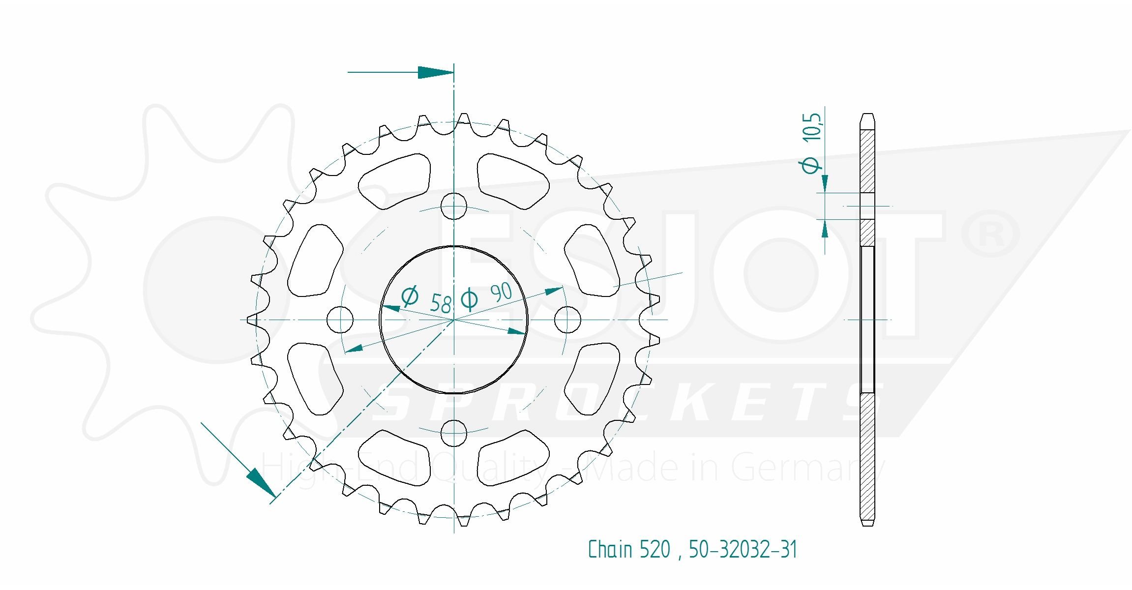 Honda Steel Crown - 520 - 31 denti - Made in Germania