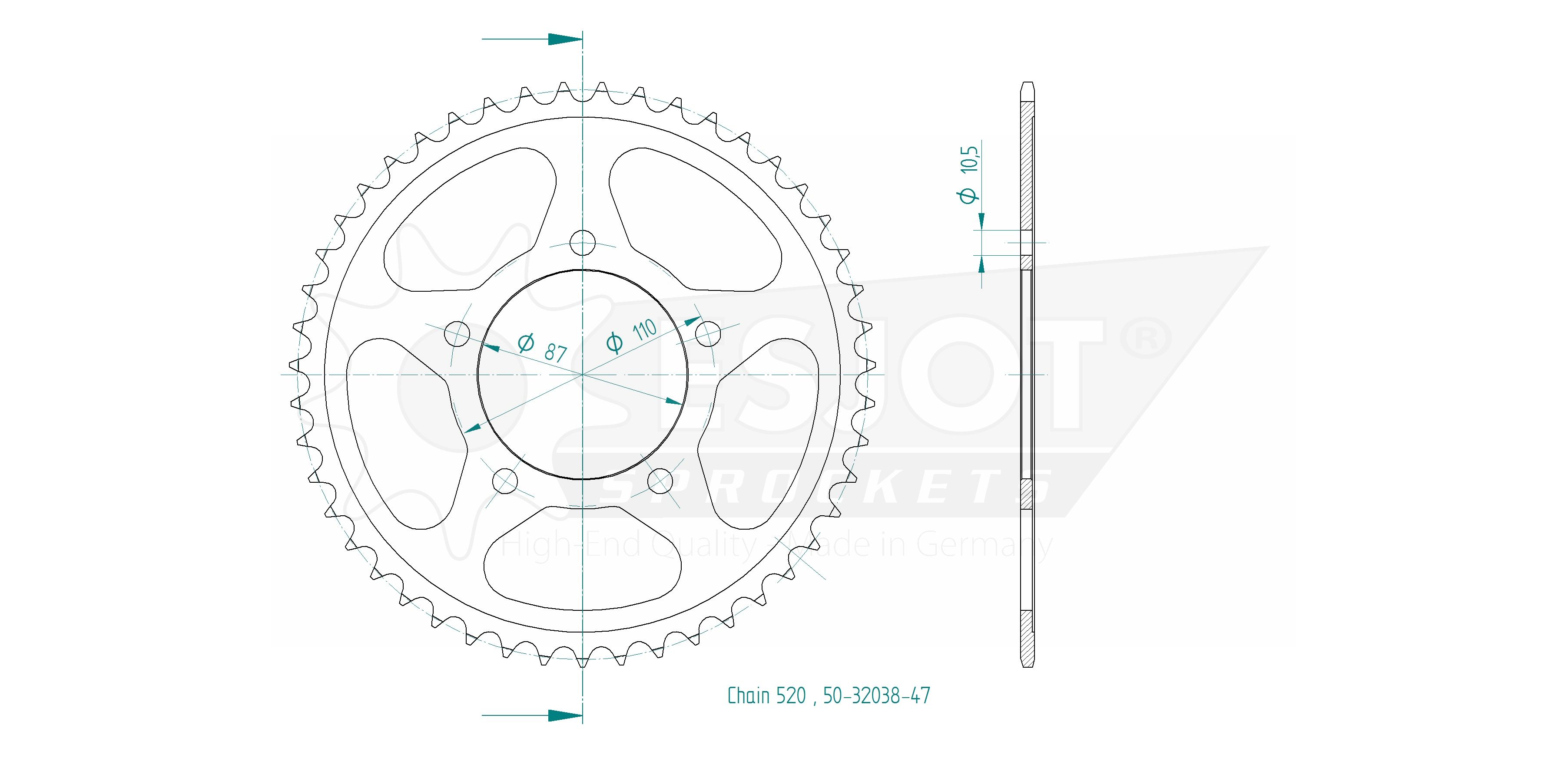 Crown Esjot - Non in 520 - 47 denti