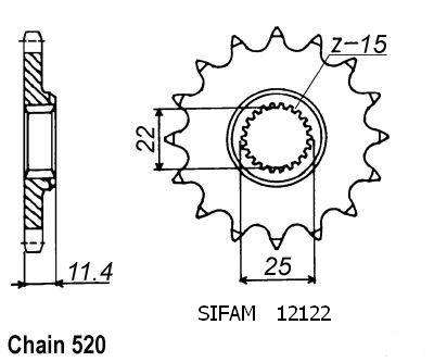Pignone TT KTM - 520 - 15 denti - simile JTF1902 - Made in Germania