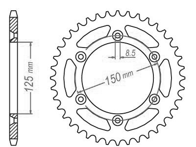Acciaio Crown TT Ultralight Husaberg - 520 - 47 denti - Made in Germania
