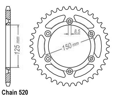 Crown d'acciaio TT UltraLight Husqvarna -ktm - 520 - 50 Dent - JTR897 simile -