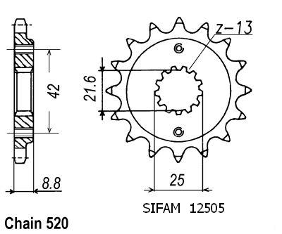 Pignone Ultralight 15 Denti - Passo 520 - Simile JTF1516