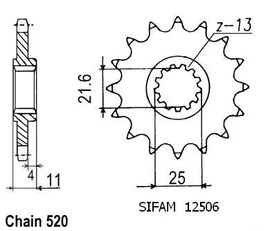 Pignone Ultralight 16 Denti - Passo 520 - Simile JTF584