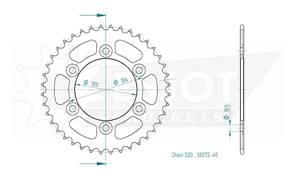 Ducati Steel Crown - 520 - 40 denti - simile JTR735 - Made in Germania