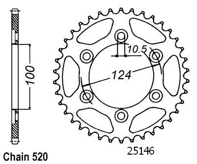 Ducati Steel Crown - 520 - 45 denti - simile JTR735 - Made in Germania