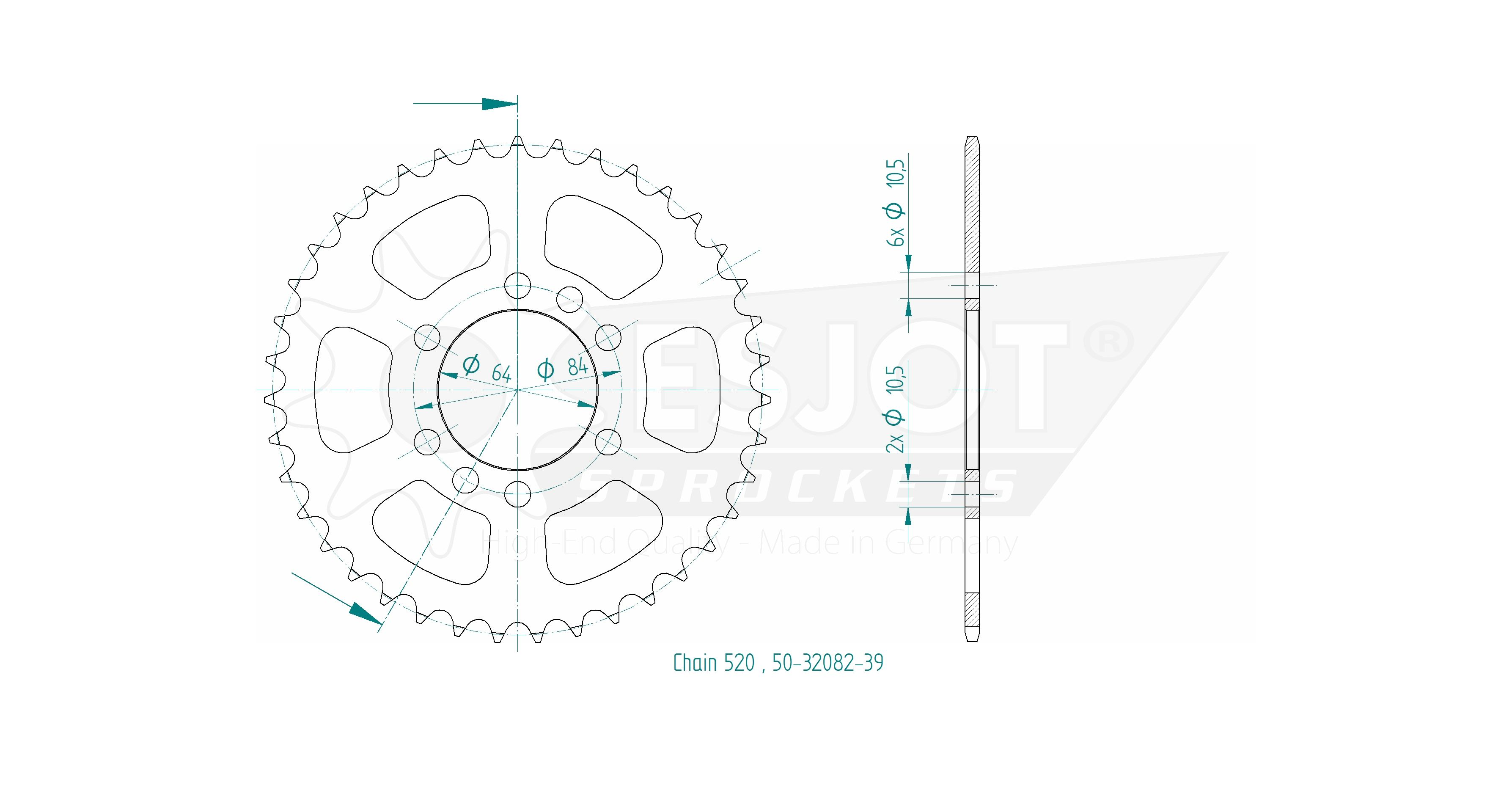Acciaio Crown TT - 520 - 39 Dent - Made in Germania