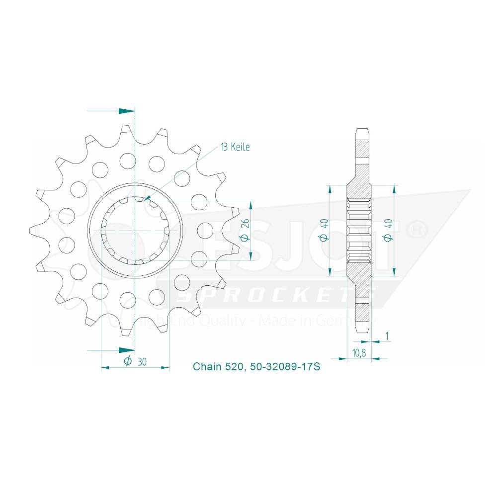 Pignone Ultralight 17 Denti - Passo 520