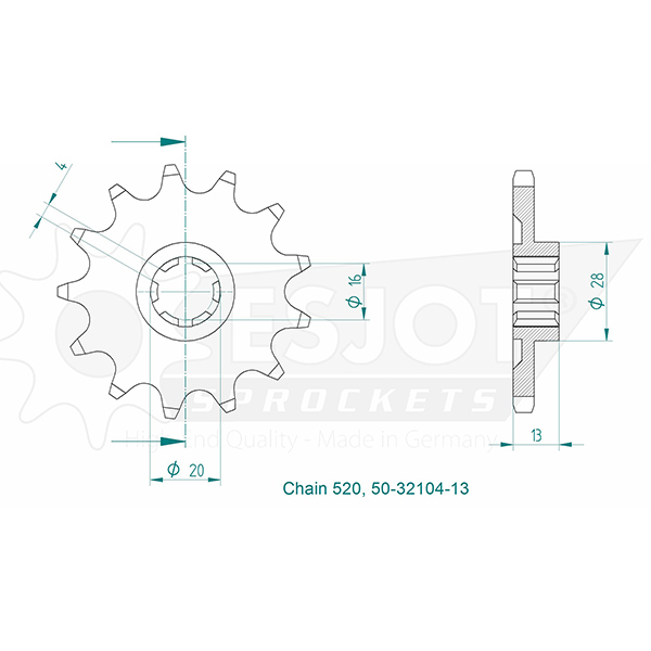 TM Gable - 520 - 13 denti - Made in Germania