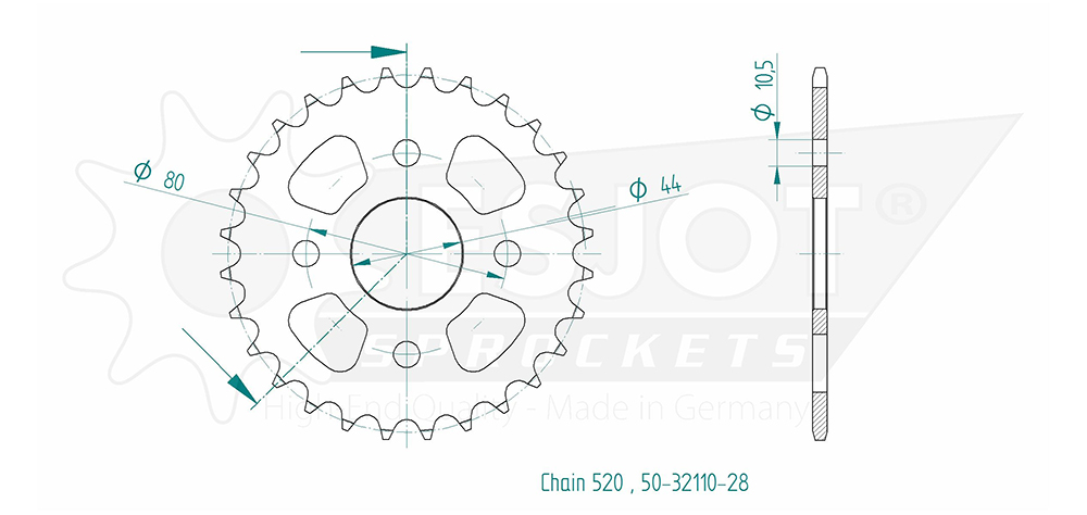 Steel Crown Eton - 520 - 28 denti - Made in Germania