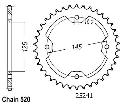 Steel Crown TT Yamaha - 520 - 38 Dent - simile JTR1857 - Made in Germania