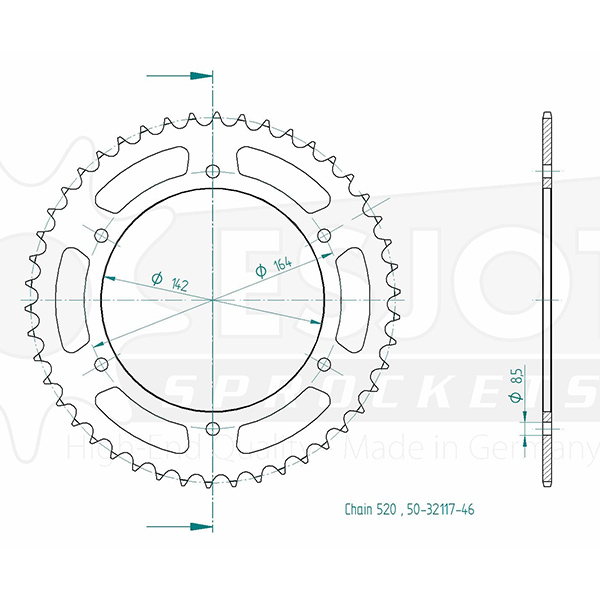 Hyosung Steel Greath - 520 - 46 denti - Made in Germania
