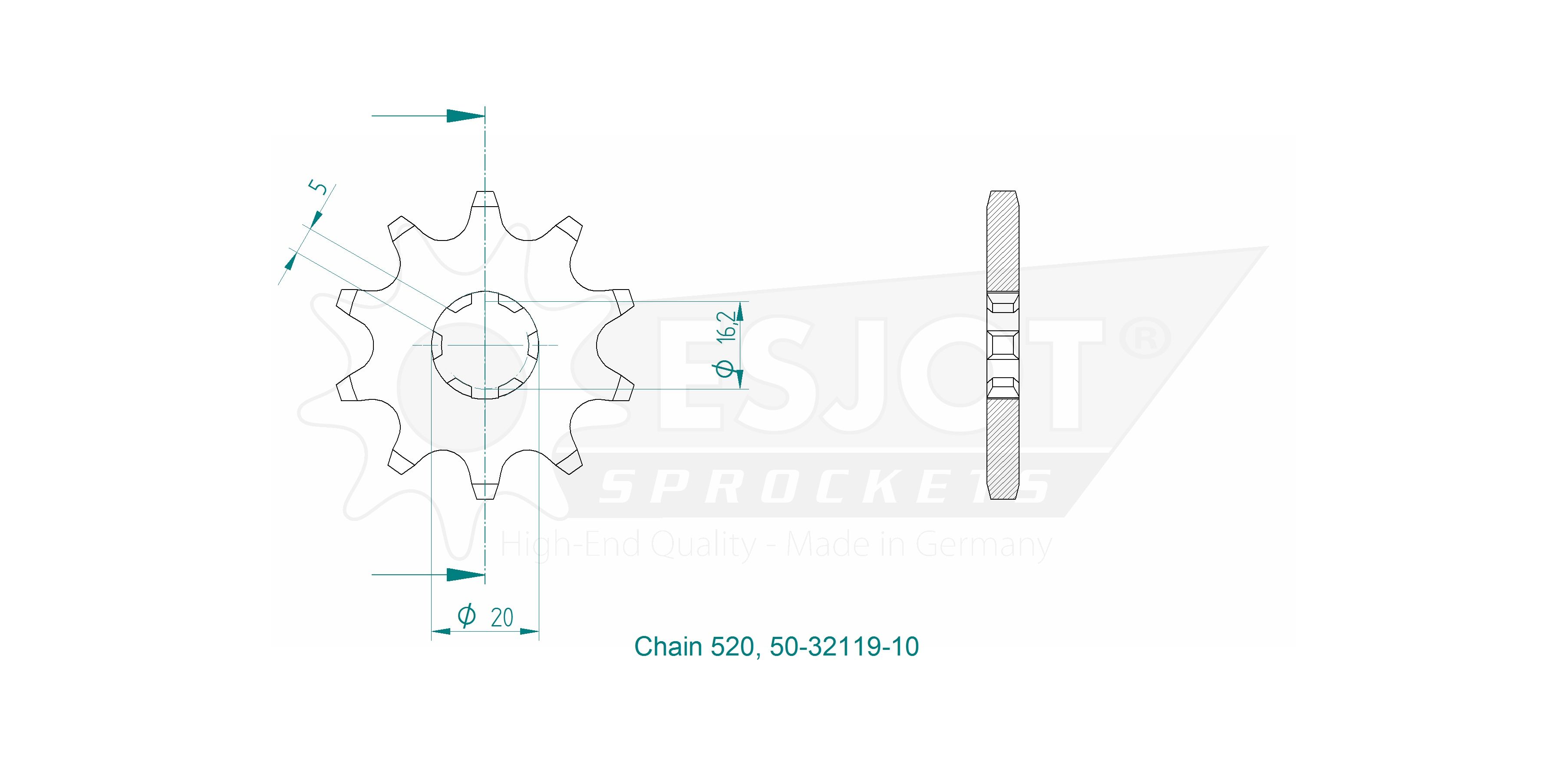 Gasgas Gable - 520 - 10 denti - Made in Germania