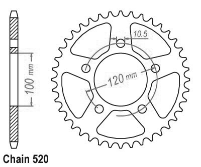 Aprilia Steel Crown - 520 - 40 denti - simile JTR703 - Made in Germania