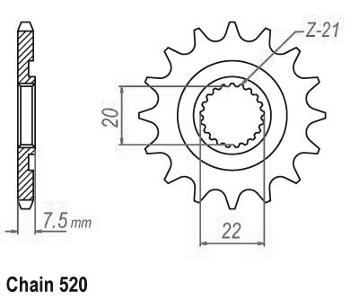 TT Honda Gable - 520 - 12 Denti - Simile JTF1323 - Made in Germania